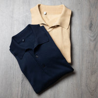 Italian Knit Polo in Sand OMJ Clothing