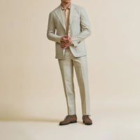 Suit - Beige Wool-Cashmere Glencheck 5915 OMJ Clothing