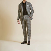 Suit - Loro Piana Cedar Brown Wool-Cashmere with Check 5924 OMJ Clothing