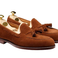Crockett & Jones Cavendish Brown Suede Loafer with Tassle OMJ Clothing