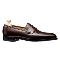 Crockett & Jones Sydney Penny Loafer in Dark Brown Burnished Calf OMJ Clothing