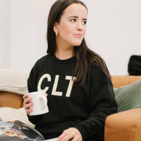 CLT Felt Letter Crewneck Sweatshirts