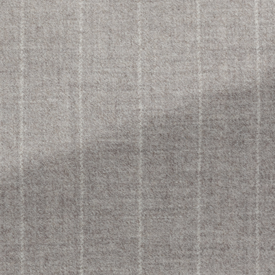 Suit - Loro Piana Taupe Wool-Cashmere with Chalk Stripe 5919