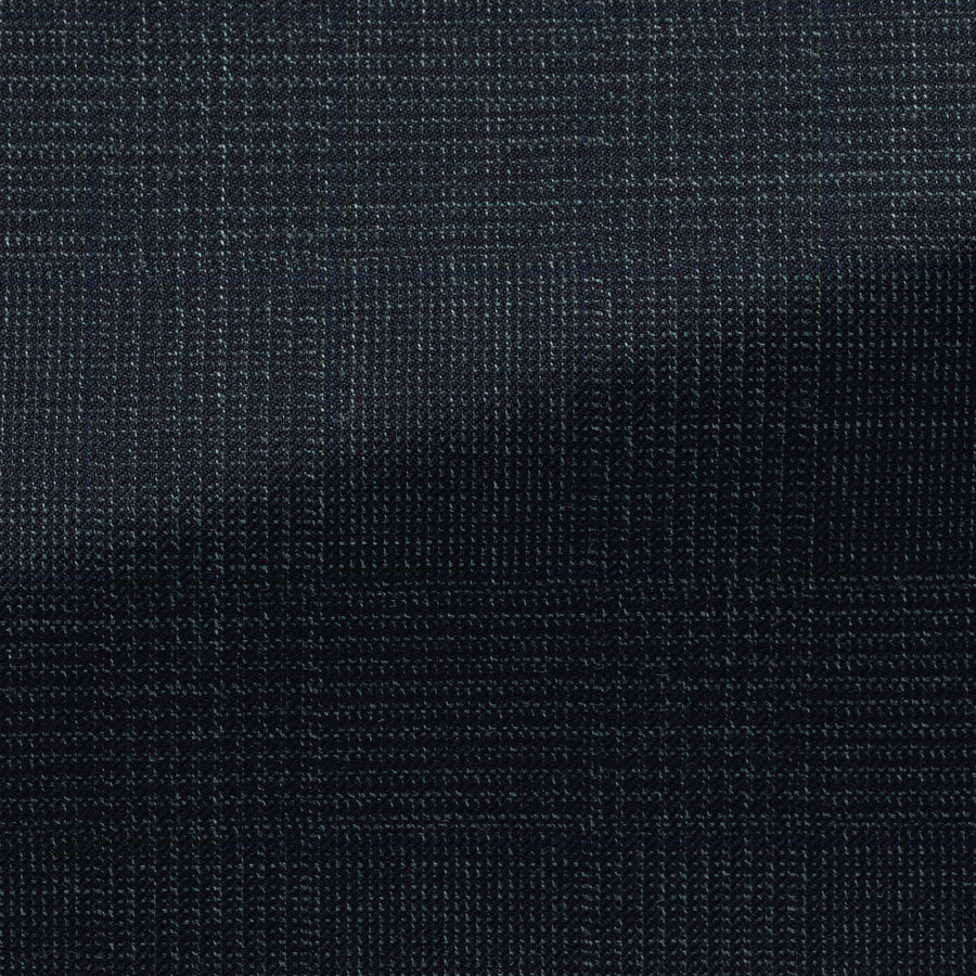 Suit - Loro Piana Dark Green Wool Glencheck with Blue Overcheck 5931