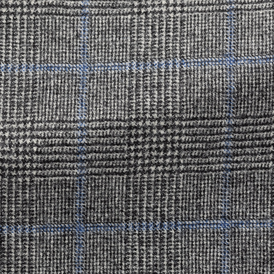 Suit - Loro Piana Black-White Wool Cashmere Glencheck with Cobalt Blue Windowpane 5934