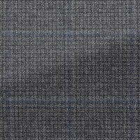 Suit - Black Wool-Cashmere Micro-Check with Prussian Blue Overcheck 5935