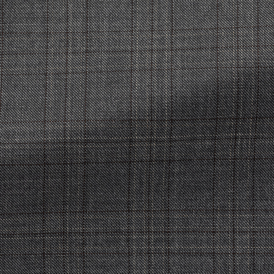 Suit - Charcoal s130 Wool Sharskin with Check 5936