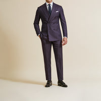 Suit - Aubergine Natural Bi-Stretch s130 Wool Solaro Herringbone 5949