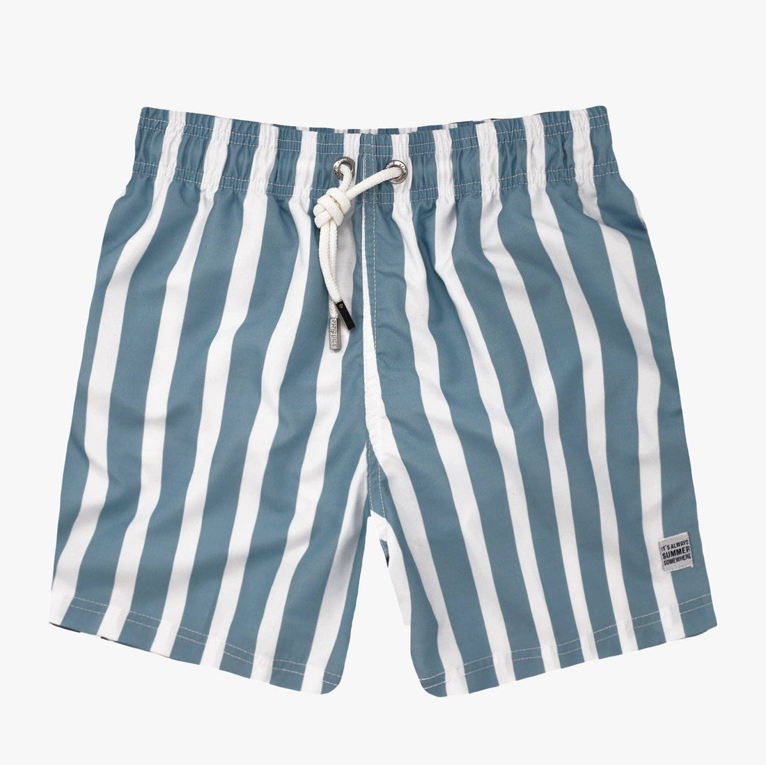 Gray Blue Stripes Swim Short