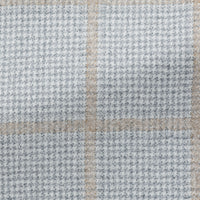 Sport Coat -  Light Grey Wool Hounds tooth with Camel Windowpane 9068