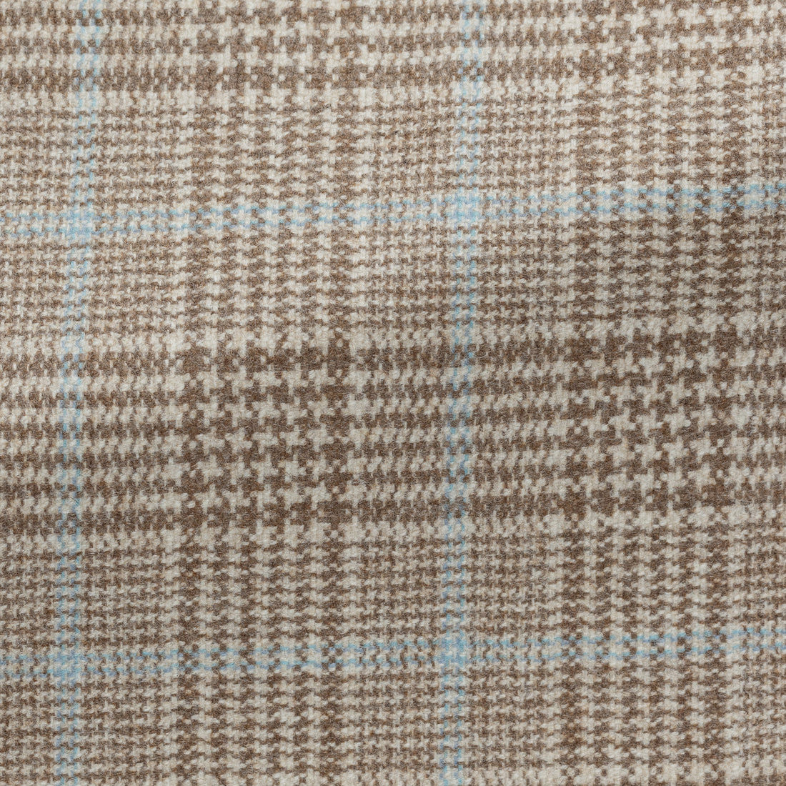 Sport Coat - Loro Piana Tan Wool-Cashmere Glen check with Light Blue Overcheck 9086